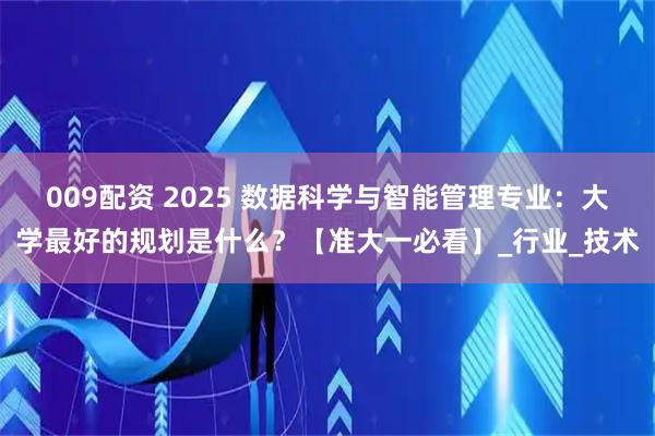 009配资 2025 数据科学与智能管理专业:大学最好的规划是什么?【准大一必看】_行业_技术